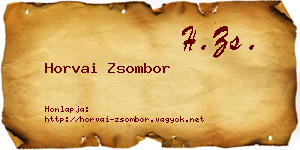 Horvai Zsombor névjegykártya